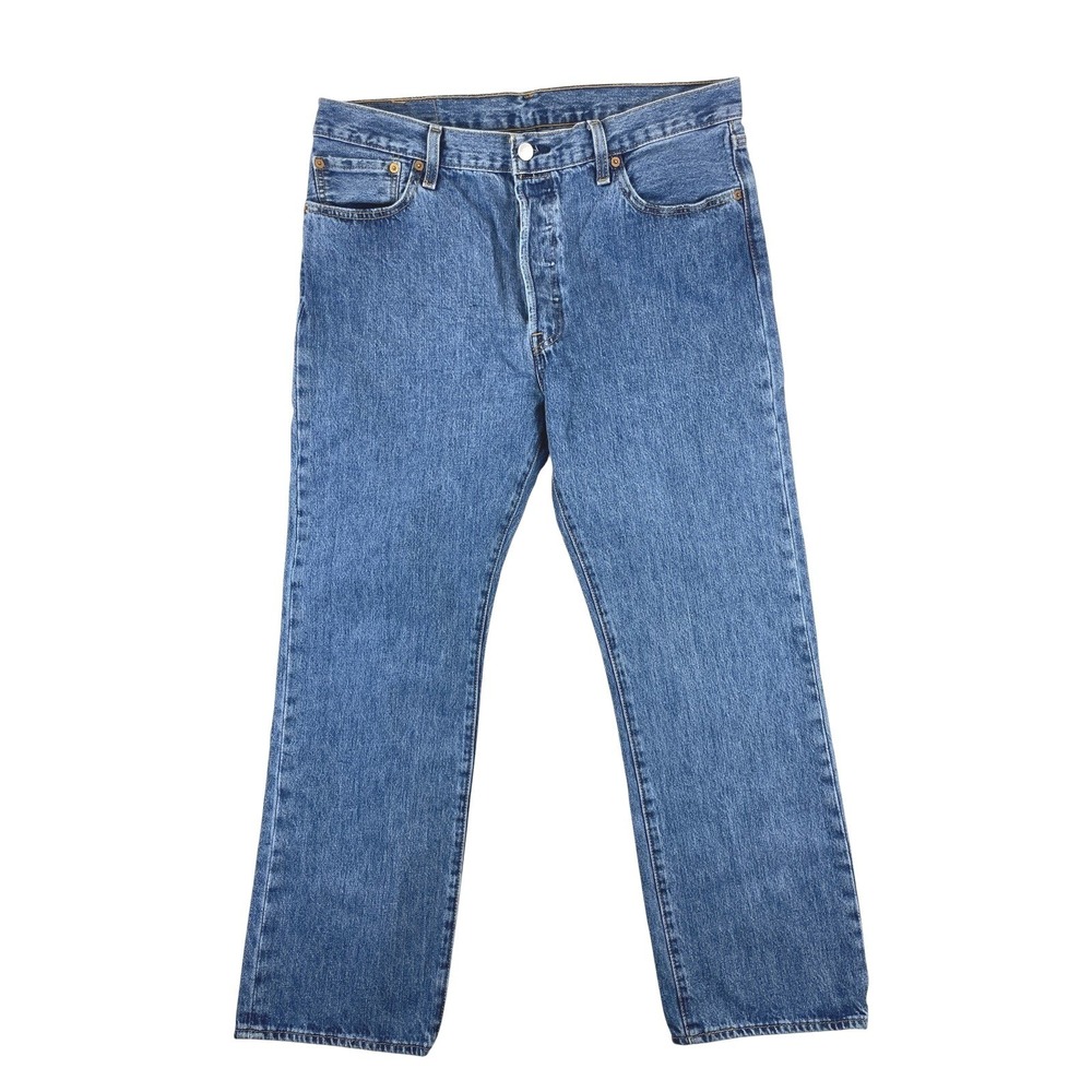 Levis 501 Original Straight Jeans Mens 36x30 Blue Button Fly Denim Casual
